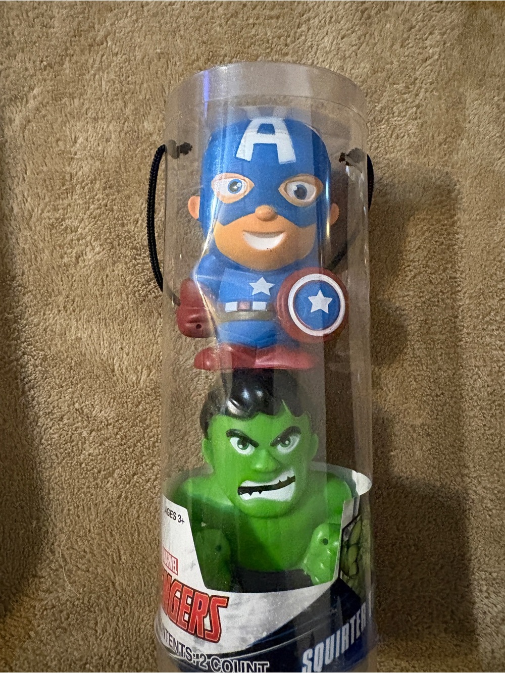 Marvel Captain America & Hulk Stackable Bath Toys - Blue, Red, Green